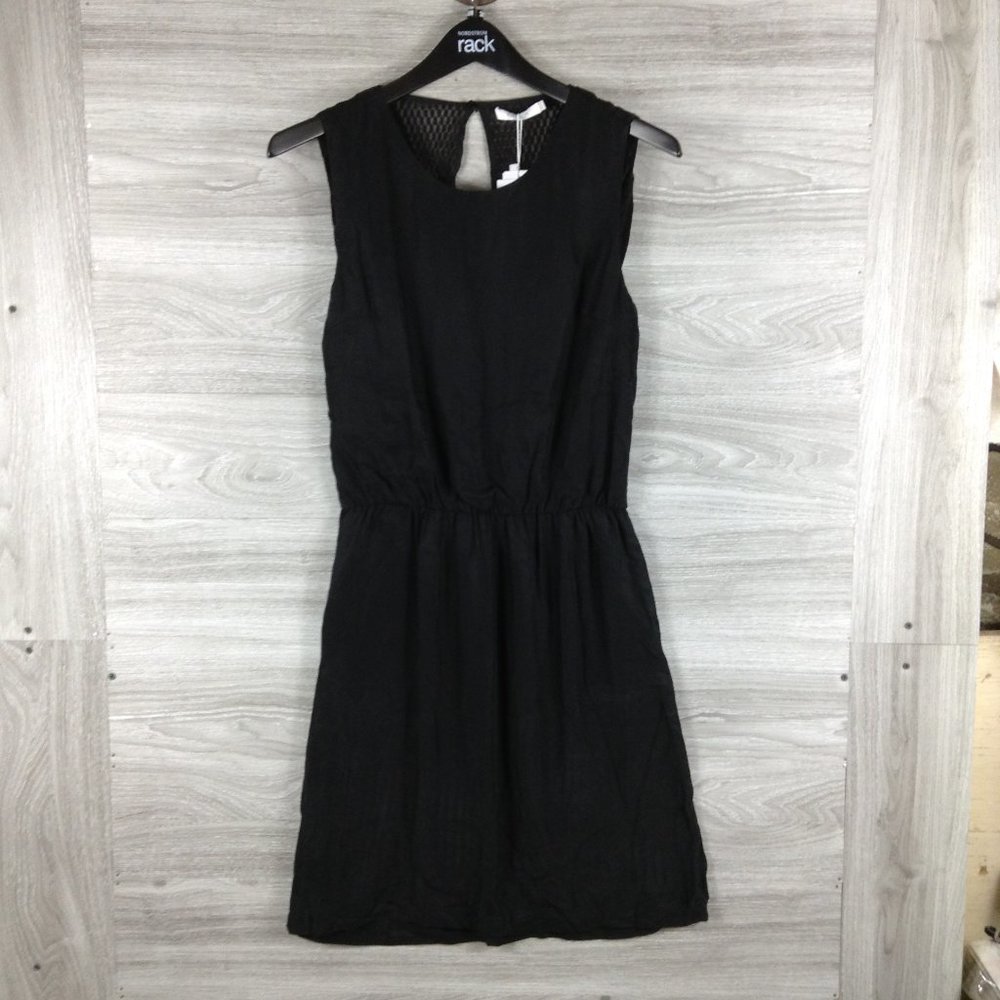 FRNCH Black Drape Back Sleeveless Midi Dress
